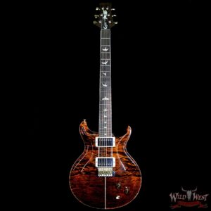 PRS Wood Library Quilt 10 Top Santana Retro Flame Mahogany Neck Brazilian Rosewood Board Orange Tiger - Image 6