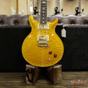 PRS Wood Library Santana Retro Quilt Top Flame Mahogany Neck Brazilian Rosewood Board Santana Yellow - Image 13