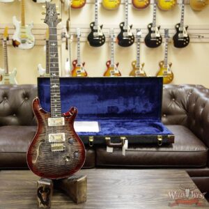 PRS Wood Library 10 Top Custom 24 Semi-Hollow Flame Top & Neck Brazilian Rosewood Board Charcoal Cherry Burst - Image 12