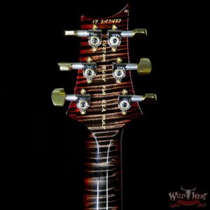 PRS Wood Library 10 Top Custom 24 Semi-Hollow Flame Top & Neck Brazilian Rosewood Board Charcoal Cherry Burst - Image 10