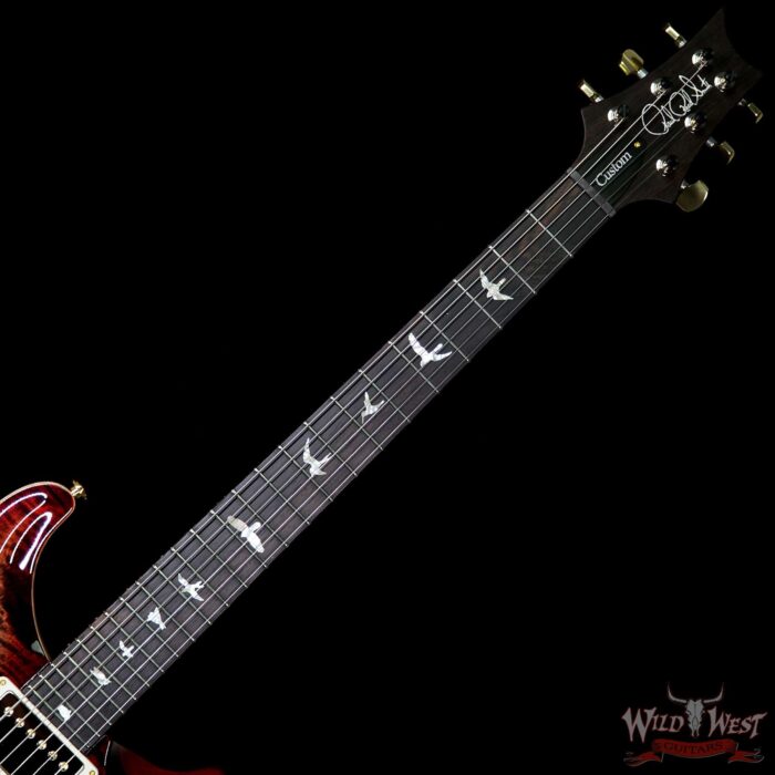 PRS Wood Library 10 Top Custom 24 Semi-Hollow Flame Top & Neck Brazilian Rosewood Board Charcoal Cherry Burst - Image 9