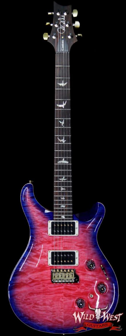 PRS Wood Library Artist Package Quilt Top P24 Custom 24 Piezo Brazilian Rosewood Board Bonnie Pink Blue Burst