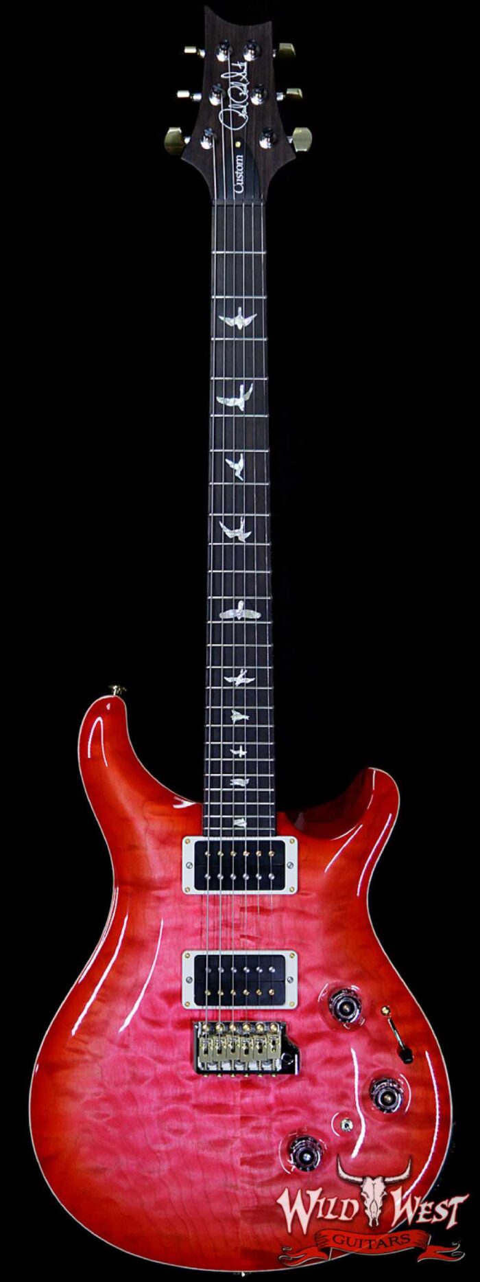 PRS Wood Library Artist Package Quilt Top P24 Custom 24 Piezo Brazilian Rosewood Board Bonnie Pink Cherry Burst - Image 1