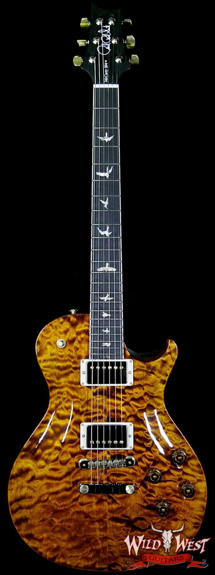 PRS Wood Library Artist Package McCarty Singlecut SC 594 Quilt Top Ebony Fretboard Yellow Tiger - Image 1