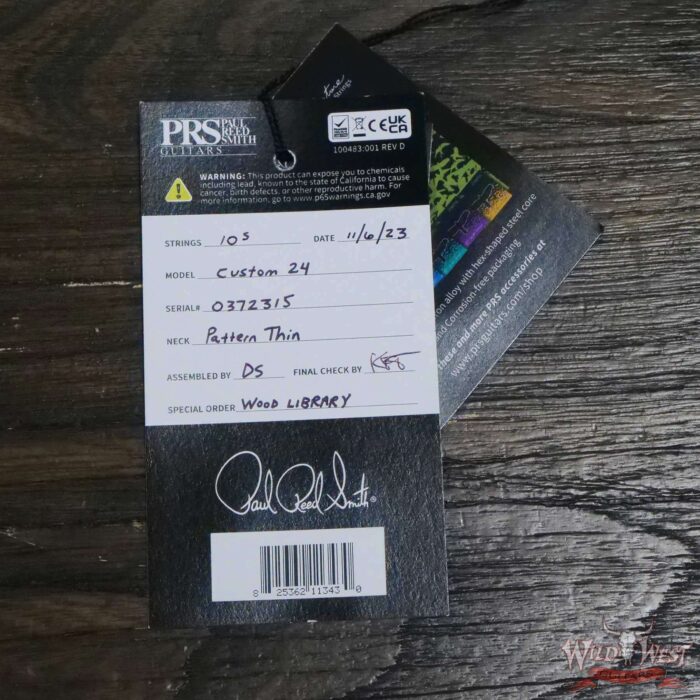Paul Reed Smith PRS Wood Library 10 Top Custom 24 Brazilian Rosewood Fingerboard Blue Fade (US Only / No International Shipping) - Image 12