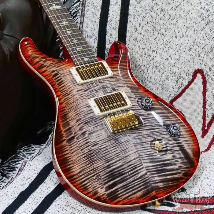 Paul Reed Smith PRS Wood Library 10 Top Custom 24 Brazilian Rosewood Fingerboard Charcoal Cherry Burst (US Only / No International Shipping) - Image 8