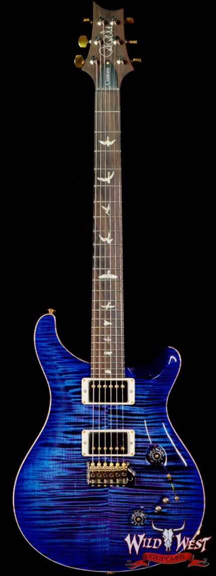 Paul Reed Smith Wood Library 10 Top Custom 24-08 Roasted Flame Maple Neck Brazilian Rosewood Board Violet Blue Burst