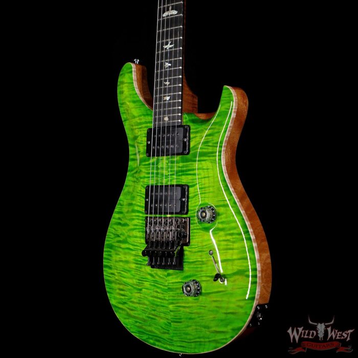 PRS Wood Library 10 Top Custom 24 Floyd Rose Ebony Fingerboard Roasted Flame Maple Neck Eriza Verde - Image 2