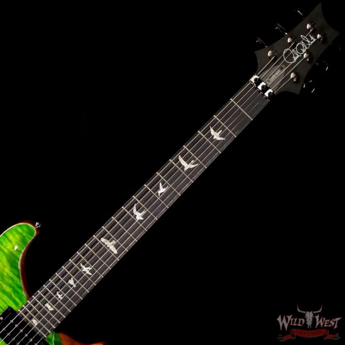 PRS Wood Library 10 Top Custom 24 Floyd Rose Ebony Fingerboard Roasted Flame Maple Neck Eriza Verde - Image 4