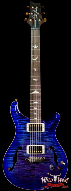 Paul Reed Smith Wood Library 10 Top Hollowbody I Piezo Flame Neck Brazilian Rosewood Board Violet Blue Burst