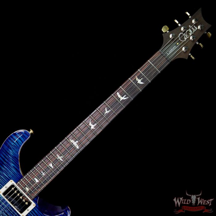 PRS Wood Library Artist Package Custom 24 Fatback Flame Neck Brazilian Rosewood Board River Blue - Image 8