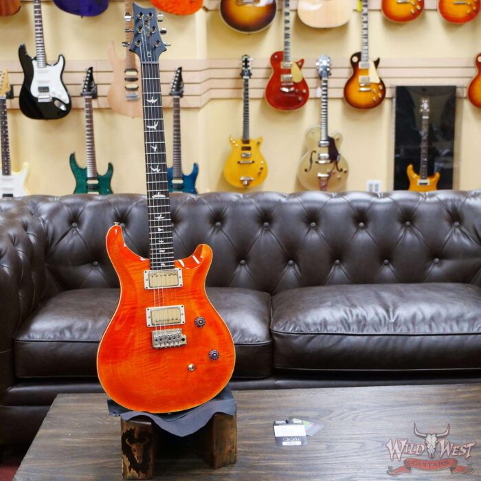 Paul Reed Smith PRS Wild West Guitars Special Run Flame Top Black Neck CE 24 Orange 312905 - Image 5