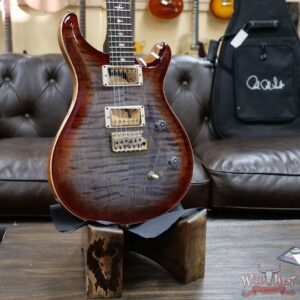 PRS Wild West Guitars Special Run Flame Top Black Neck CE 24 Faded Gray Black Cherry Burst 314496 - Image 7