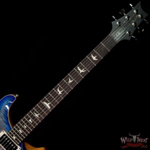 PRS Wild West Guitars Special Run Flame Top Black Neck CE 24 Faded Grey Black Blue Burst 314459 - Image 4