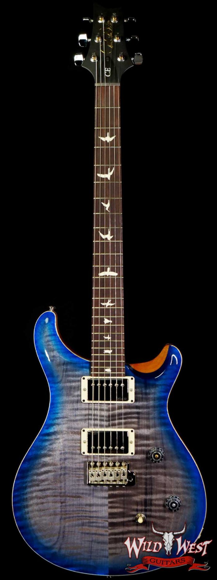 Paul Reed Smith PRS Wild West Guitars 2023 Special Run CE 24 Painted Black Neck 57/08 Pickups Faded Grey Black Blue Burst - Image 1