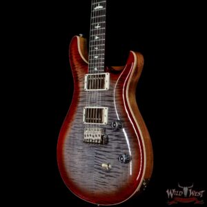 PRS Wild West Guitars Special Run Flame Top Black Neck CE 24 Faded Gray Black Cherry Burst 315723 - Image 2