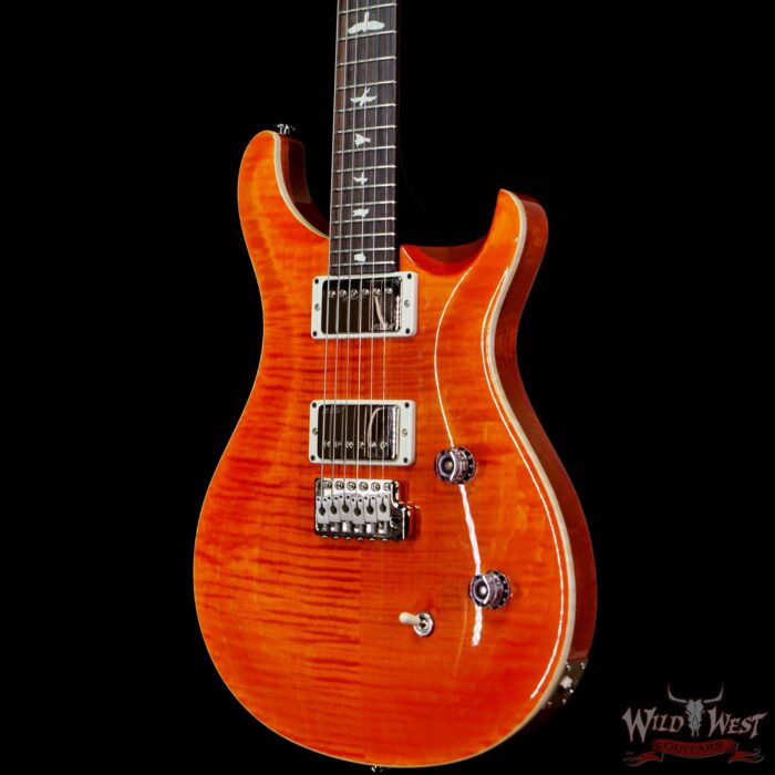 Paul Reed Smith PRS Wild West Guitars Special Run Flame Top Black Neck CE 24 Orange - Image 2