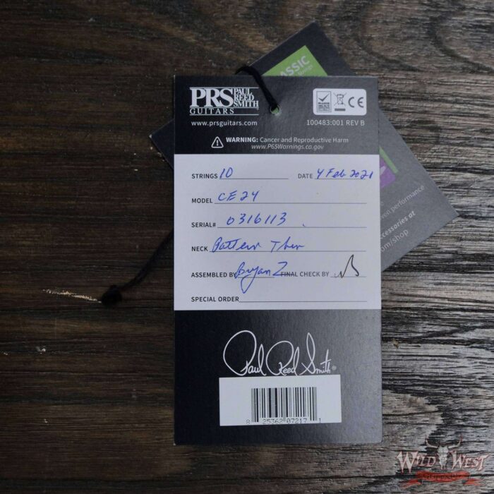 Paul Reed Smith PRS Wild West Guitars Special Run Flame Top Black Neck CE 24 Orange - Image 10