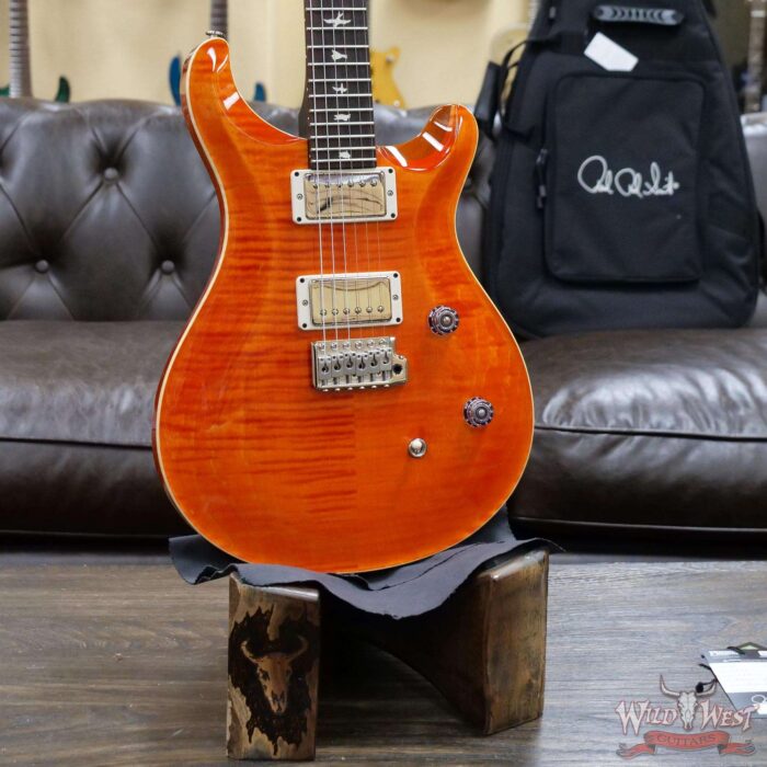 Paul Reed Smith PRS Wild West Guitars Special Run Flame Top Black Neck CE 24 Orange - Image 7