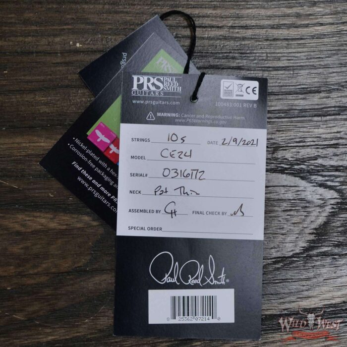 PRS Wild West Guitars Special Run Flame Top Black Neck CE 24 Faded Gray Black Purple Burst 316172 - Image 11