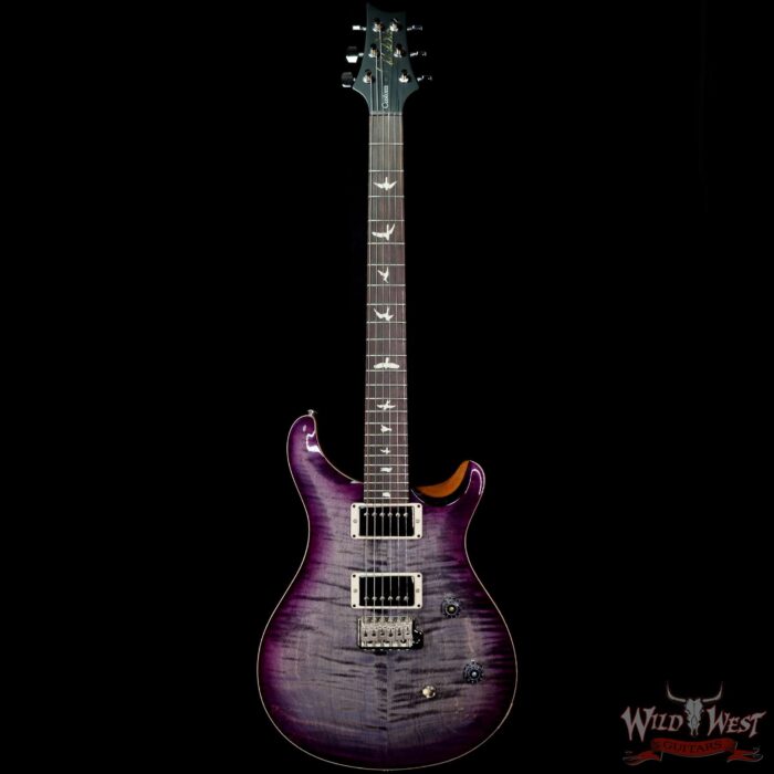 PRS Wild West Guitars Special Run Flame Top Black Neck CE 24 Faded Gray Black Purple Burst 316172 - Image 3