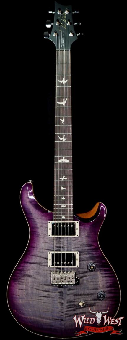 PRS Wild West Guitars Special Run Flame Top Black Neck CE 24 Faded Gray Black Purple Burst 316172