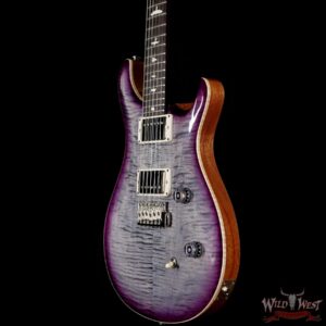 PRS Wild West Guitars Special Run Flame Top Black Neck CE 24 Faded Gray Black Purple Burst 317457 - Image 2