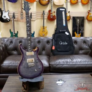 PRS Wild West Guitars Special Run Flame Top Black Neck CE 24 Faded Gray Black Purple Burst 317457 - Image 5