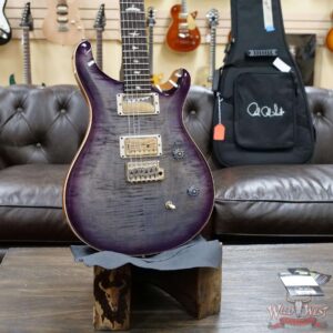 PRS Wild West Guitars Special Run Flame Top Black Neck CE 24 Faded Gray Black Purple Burst 317457 - Image 7