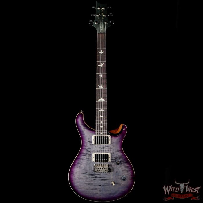 PRS Wild West Guitars Special Run Flame Top Black Neck CE 24 Faded Gray Black Purple Burst 317457 - Image 3