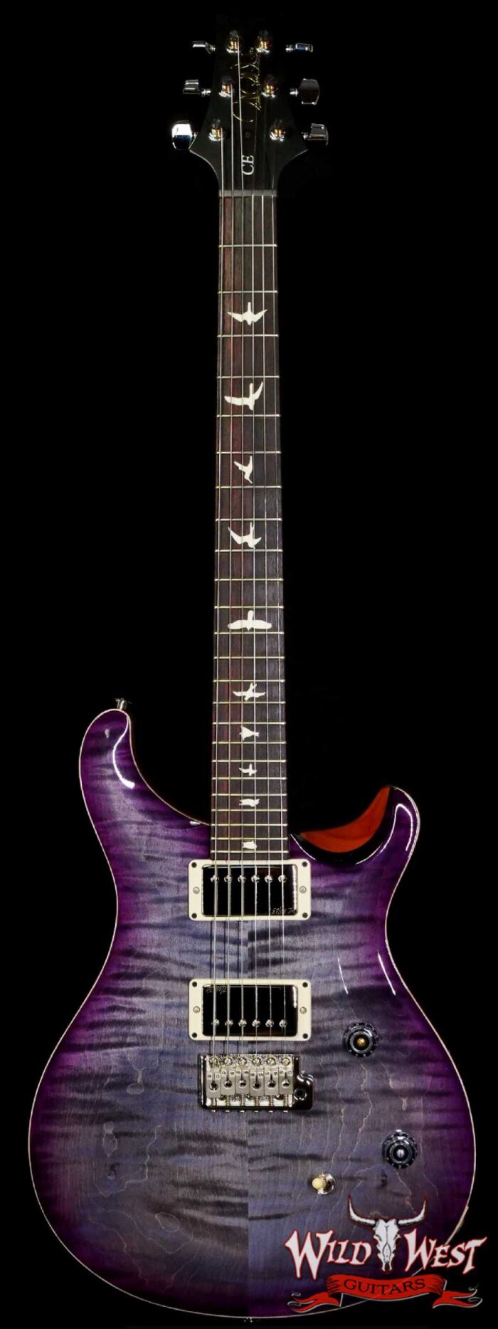 Paul Reed Smith PRS Wild West Guitars 2023 Special Run CE 24 Painted Black Neck 57/08 Pickups Faded Grey Black Purple Burst - Image 1