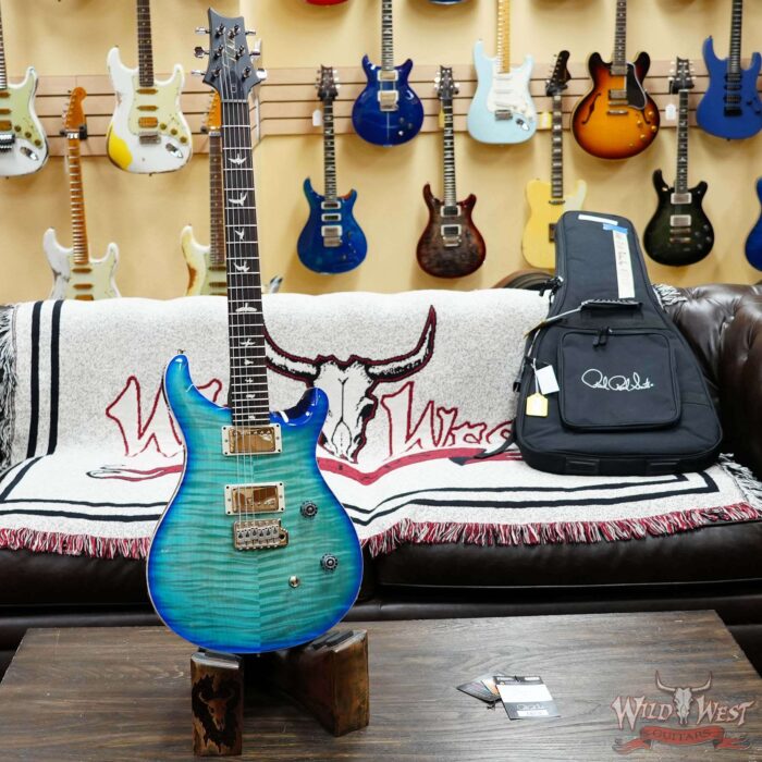 Paul Reed Smith PRS Wild West Guitars Special Run CE 24 Painted Black Neck 57/08 Covered Pickups Makena Blue 7.80 LBS - Image 4