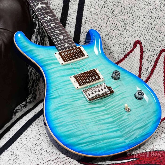 Paul Reed Smith PRS Wild West Guitars Special Run CE 24 Painted Black Neck 57/08 Covered Pickups Makena Blue 7.80 LBS - Image 6
