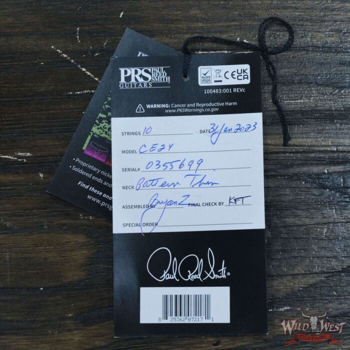 Paul Reed Smith PRS Wild West Guitars 2023 Special Run CE 24 Painted Black Neck 57/08 Pickups Orange - Image 11