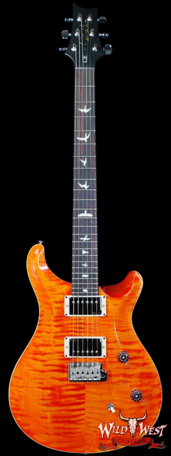 Paul Reed Smith PRS Wild West Guitars 2023 Special Run CE 24 Painted Black Neck 57/08 Pickups Orange - Image 1