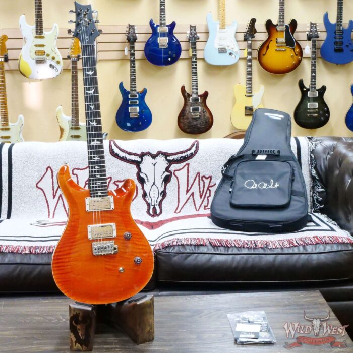 Paul Reed Smith PRS Wild West Guitars Special Run CE 24 Painted Black Neck 57/08 Pickups Orange 7.10 LBS - Image 4