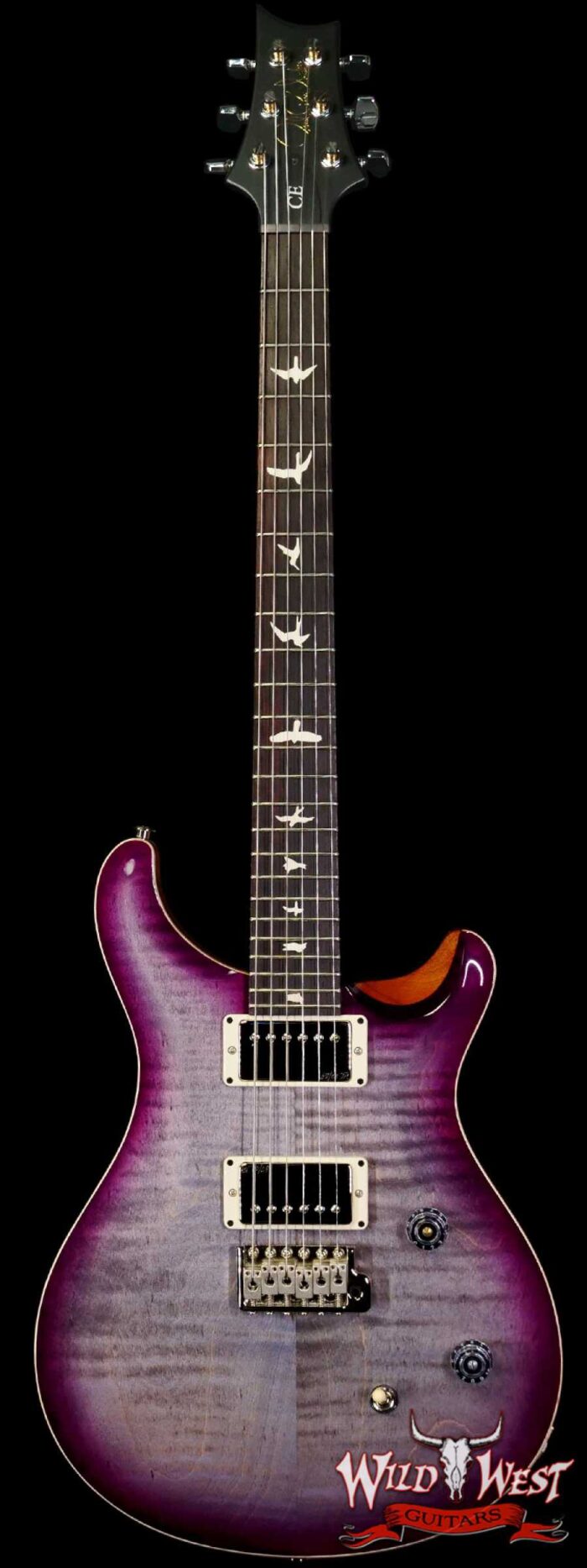 Paul Reed Smith PRS Wild West Guitars 2023 Special Run CE 24 Painted Black Neck 57/08 Pickups Faded Grey Black Purple Burst - Image 1