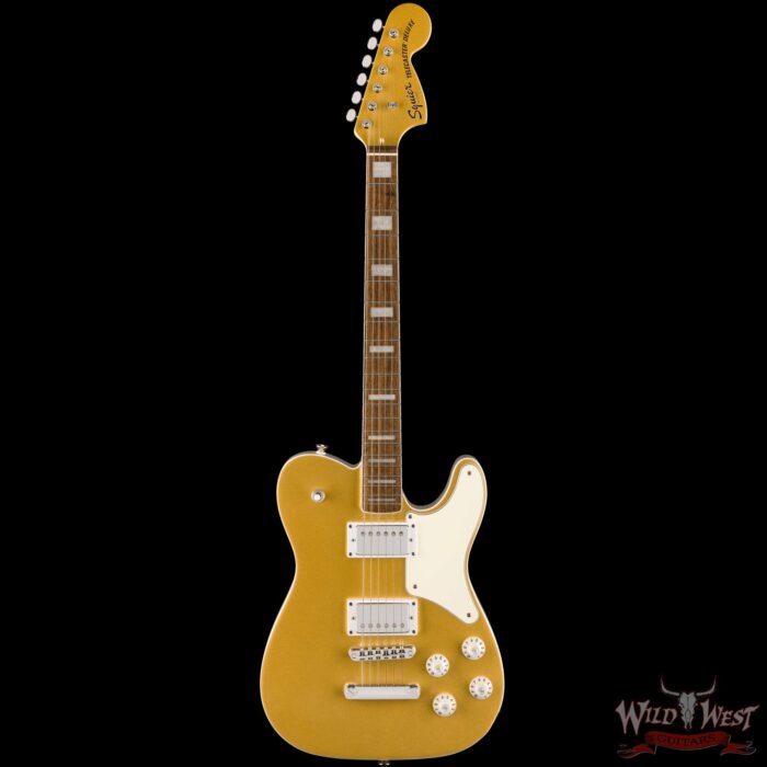Squier Limited Edition Paranormal Troublemaker Telecaster Deluxe Laurel Fingerboard Aztec Gold - Image 3