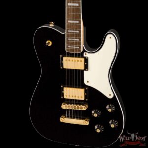 Squier Limited Edition Paranormal Troublemaker Telecaster Deluxe Laurel Fingerboard Black Gold Hardware - Image 2