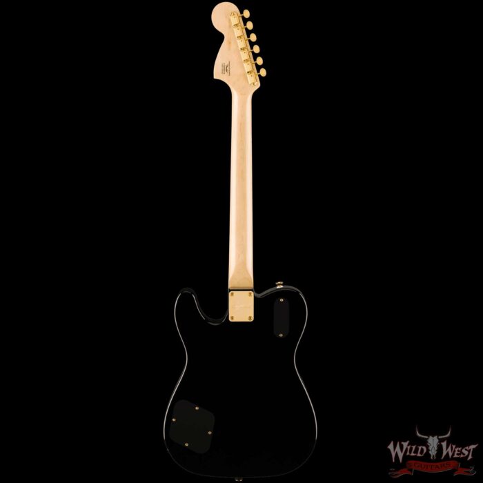 Squier Limited Edition Paranormal Troublemaker Telecaster Deluxe Laurel Fingerboard Black Gold Hardware - Image 4