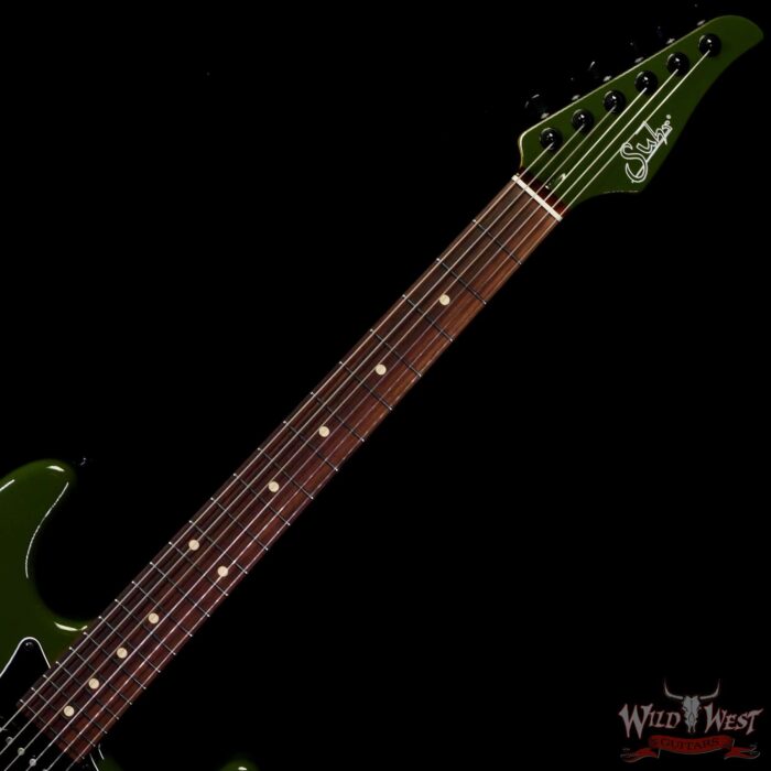 Suhr Custom Classic S HSS Rosewood Fingerboard Matching Color Headstock Dark Forest Green2 - Image 4
