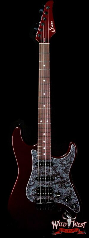 Suhr Custom Classic S HSS Rosewood Fingerboard Matching Color Headstock Black Cherry Metallic