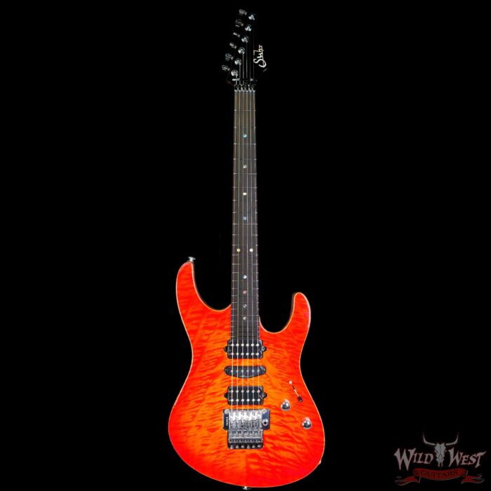 Suhr Custom Modern HSH Floyd Quilt Maple Top Roasted Flame Maple Neck Ebony Board Fireburst - Image 3