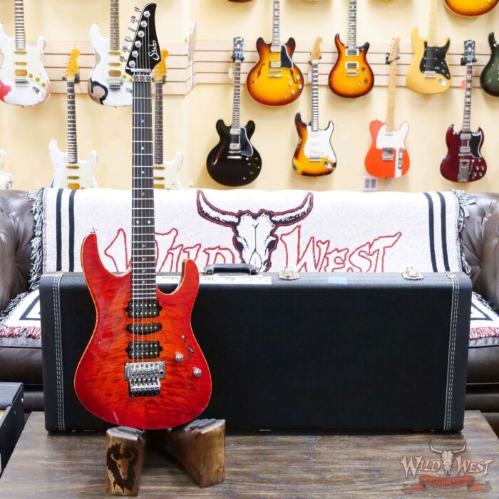 Suhr Custom Modern HSH Floyd Quilt Maple Top Roasted Flame Maple Neck Ebony Board Fireburst - Image 6