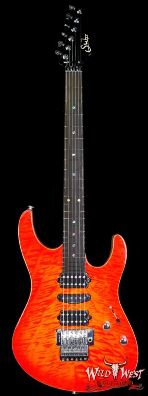 Suhr Custom Modern HSH Floyd Quilt Maple Top Roasted Flame Maple Neck Ebony Board Fireburst