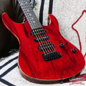 Suhr Custom Carve Top Modern HSH Black Limba Body & Neck Ebony Fingerboard Trans Red - Image 8