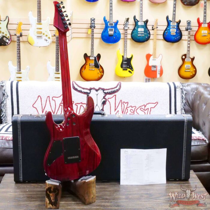 Suhr Custom Carve Top Modern HSH Black Limba Body & Neck Ebony Fingerboard Trans Red - Image 9