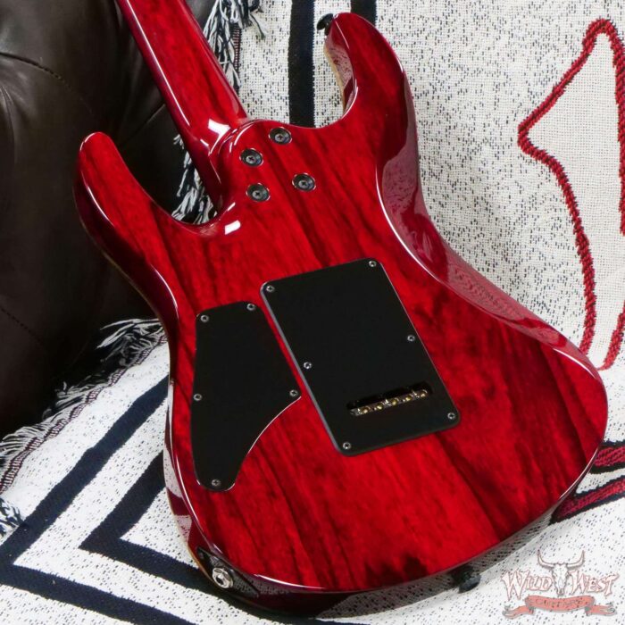 Suhr Custom Carve Top Modern HSH Black Limba Body & Neck Ebony Fingerboard Trans Red - Image 11