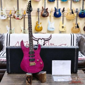 Suhr Custom Modern HSH Flame Maple Top Genuine Mahogany Body & Neck Indian Rosewood Fingerboard Magenta Pink Stain 7.30 LBS - Image 6