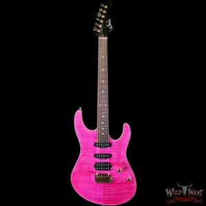 Suhr Custom Modern HSS Flame Maple Top Genuine Mahogany Body & Neck Indian Rosewood Fingerboard Magenta Pink 7.60 LBS - Image 3